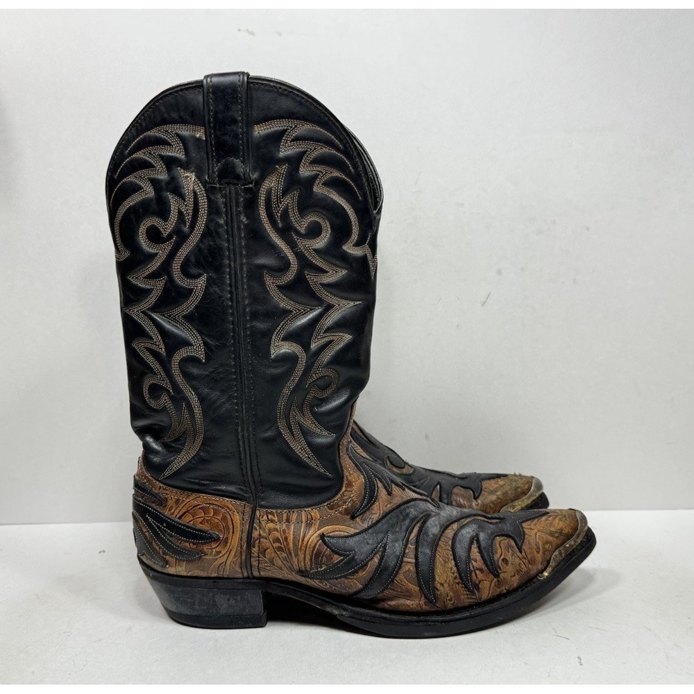 Vintage Code West Cowboy Boots Leather Made In USA Men's Size 10 D 5260
